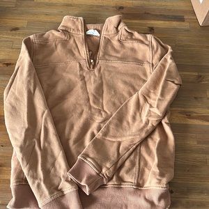 Tan Quarter Zip Sweatshirt